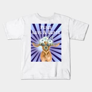 Peace, Love and Goats Kids T-Shirt